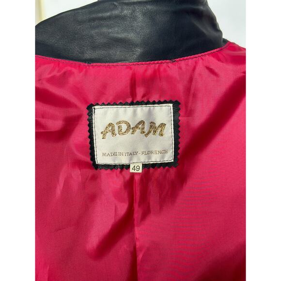 Vintage Italian Suede Jacket Women’s 49 Navy Blue ADAM Made in Italy, Retro Moto - Picture 11 of 14